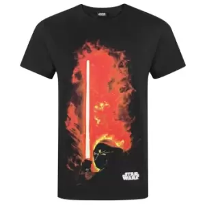 Star Wars Mens Darth Vader Lightsaber T-Shirt (M) (Multicoloured)