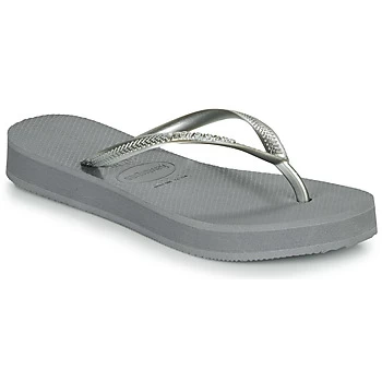 Havaianas SLIM FLATFORM womens Flip flops / Sandals (Shoes) in Silver / 3,1 / 2 kid,5,3 / 4