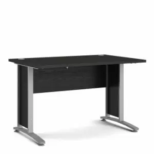 Prima Desk with Silver Legs 120cm, black