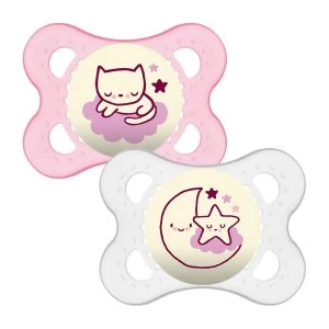MAM Night 0+ Month Soother - Pink