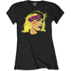 Blondie - Punk Logo Womens Large T-Shirt - Black
