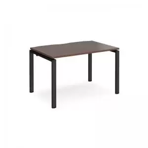 Adapt single desk 1200mm x 800mm - Black frame and walnut top