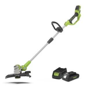 Greenworks 24v Deluxe Line Trimmer with 2Ah Lithium-ion Battery and Charger