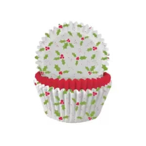 Anniversary House Holly Christmas Cupcake Cases, Assorted