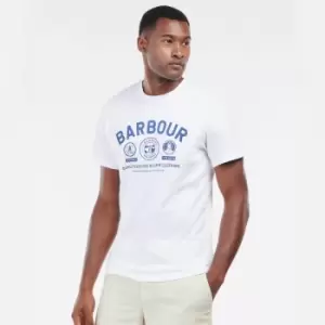 Barbour 55 Degrees North Mens Keelson T-Shirt - White - XL