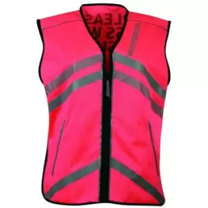 Weatherbeeta Unisex Adult Please Pass Wide And Slow Reflective Vest (S) (Hi Vis Pink)