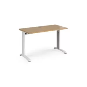 Office Desk Rectangular Desk 1200mm Oak Tops With White Frames 600mm Depth TR10
