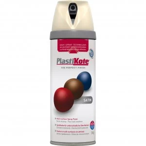 Plastikote Premium Satin Aerosol Spray Paint Grey Beige 400ml