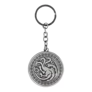 GAME OF THRONES House of the Dragon Logo Metal Keyring, Silver (KE433450GOT)