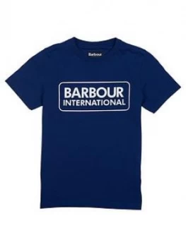Barbour International Boys Essential Logo T-Shirt - Inky Blue, Inky Blue, Size 12-13 Years
