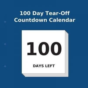 100 Day Tear-Off Countdown Calendar by Buy Countdown Calendar Paperback