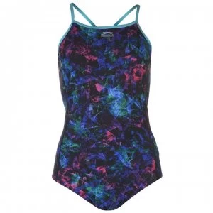 Slazenger Boundback Swimsuit Ladies - Blue/Purple