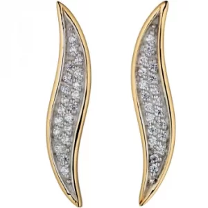 Ladies Fiorelli Gold Plated Wave Stud Earrings