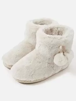 Accessorize Super Soft Slipper Boots - Grey, Cream Size M Women