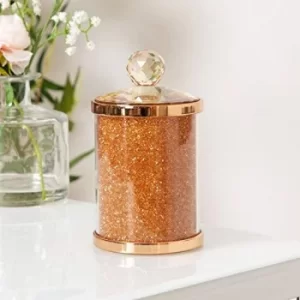 Estella Rose Gold Finish Metal, Glass & Crystal Trinket Box