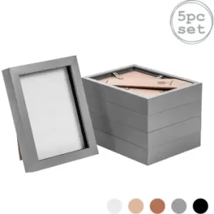 3D Box Photo Frames - 5 x 7' - Grey - Pack of 5 - Nicola Spring