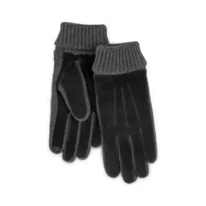 totes Isotoner Mens Smartouch Suede Gloves Black