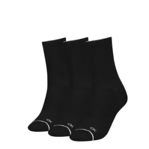 Calvin Klein Athletic Crew Socks 3 Pack Womens - Black