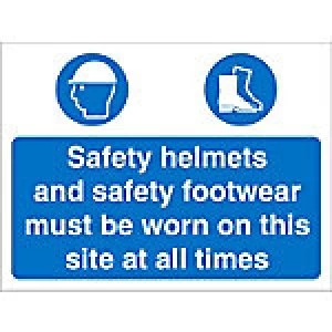 Site Sign Helmets & Shoes Fluted Board 45 x 60 cm