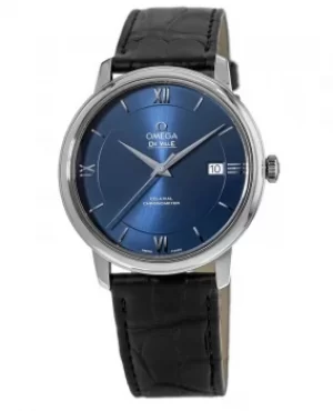Omega De Ville Prestige Co-Axial 39.5mm Automatic Blue Dial Leather Strap Mens Watch 424.13.40.20.03.001 424.13.40.20.03.001