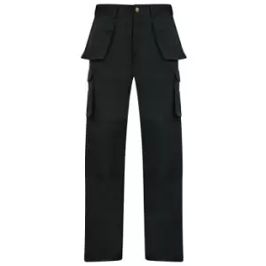 Absolute Apparel Mens Workwear Utility Cargo Trouser (28L) (Black) - Black