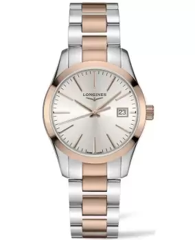 Longines Conquest Classic Silver Dial Stainless Steel and Rose Gold PVD Womens Watch L2.286.3.72.7 L2.286.3.72.7