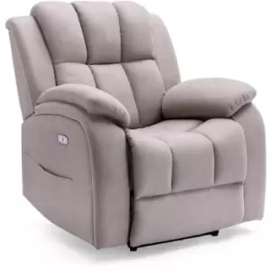 Brookline electric fabric auto recliner armchair gaming usb lounge sofa chair pumice - Pumice