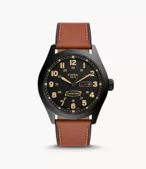 Fossil Men Defender Solar-Powered Luggage Leather Watch
