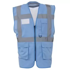 Yoko Hi-Vis Premium Executive/Manager Waistcoat / Jacket (L) (Sky Blue)