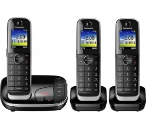 Panasonic KX-TGJ323EB Cordless Phone with Answering Machine Triple Handset