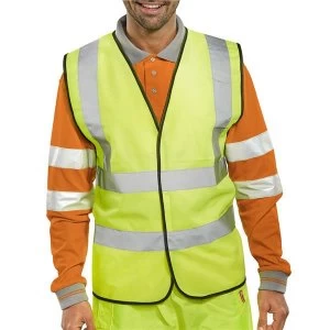 BSeen High Visibility Waistcoat 5XL Saturn Yellow Ref WCENG5XL Up to 3