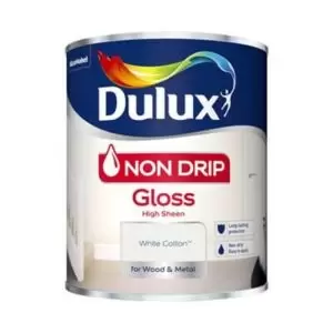 Dulux Non Drip White Cotton Gloss High Sheen Paint 750ml