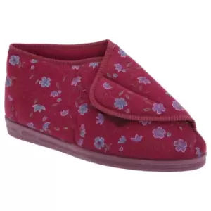Comfylux Womens/Ladies Andrea Floral Bootee Slippers (7 UK) (Wine)