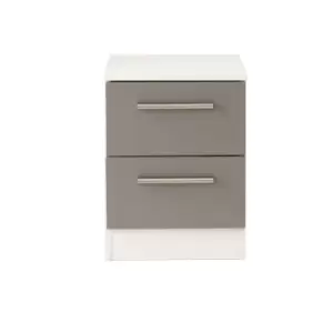 Ready Assembled Goodland 2 Drawer Bedside Cabinet With Wireless Charging Dusk Grey/White