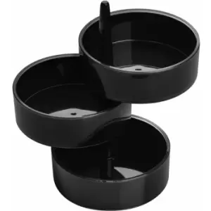 3pc Black Plastic Rotary Storage Tray Set - Premier Housewares