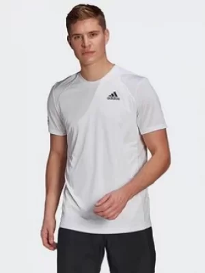 adidas Club Tennis 3-stripes T-Shirt, Black/White, Size 2XL, Men