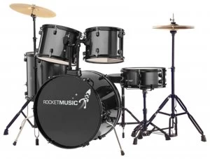 Rocket 5 Piece Drum Kit Black