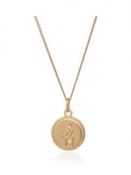 Rachel Jackson London 22Ct Gold Plated Silver Queen Of Revelery Coin Pendant Necklace
