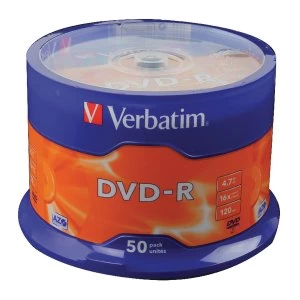 Verbatim 50x 4.7GB DVD-R Non Printable Spindle Pack
