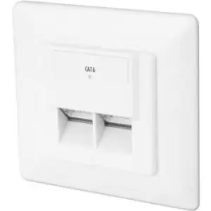 Digitus DN-9005/B5-N Network outlet Flush mount Insert with main panel and frame CAT 6 2 ports Pure white