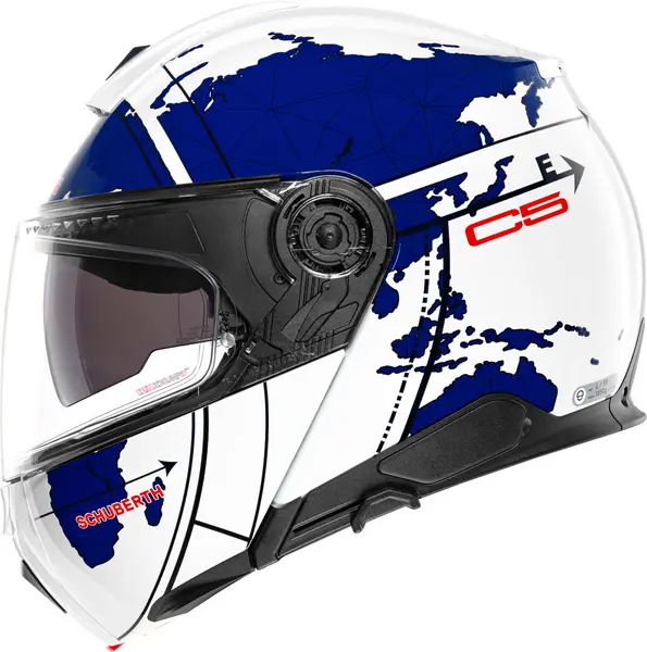 Schuberth C5 Globe White Blue Modular Helmet XL