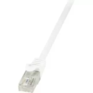 LogiLink CP2071U RJ45 Network cable, patch cable CAT 6 U/UTP 5m White incl. detent