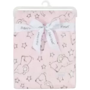 Baby Stars & Elephant Blanket (One Size) (Pink) - Pink - Babytown