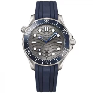 Omega Seamaster Diver Mens Blue Rubber Strap Watch