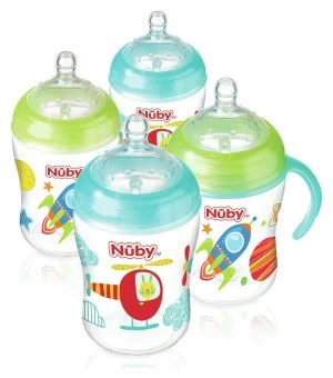 Nubys Natural Touch 270ml Bottles 4 Pack Boy.
