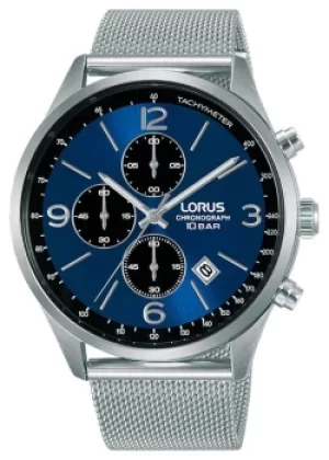 Lorus Chronograph Blue Dial Mesh Steel Bracelet RM315HX9 Watch