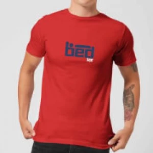 Plain Lazy BED Mens T-Shirt - Red - L