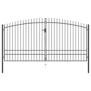 Vidaxl Double Door Fence Gate With Spear Top 400X248 Cm