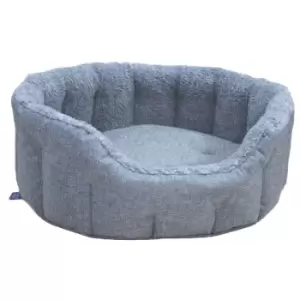P&l Superior Pet Beds Ltd Large Drop Fronted Bolster Style Pet Bed - Charcoal & Silver