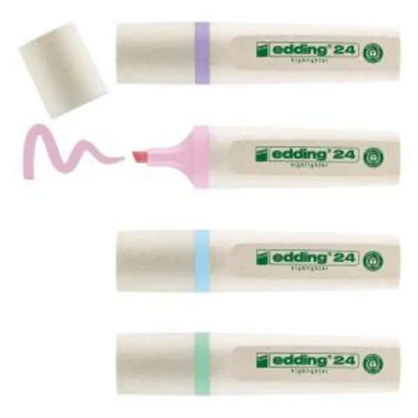 Edding 24 EcoLine Highlighter Pen Chisel Tip 2-5mm Line Pastel...